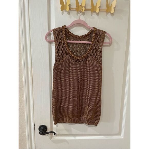 Banana Republic Heritage Bronze Knitted Blouse Size small - Picture 1 of 4